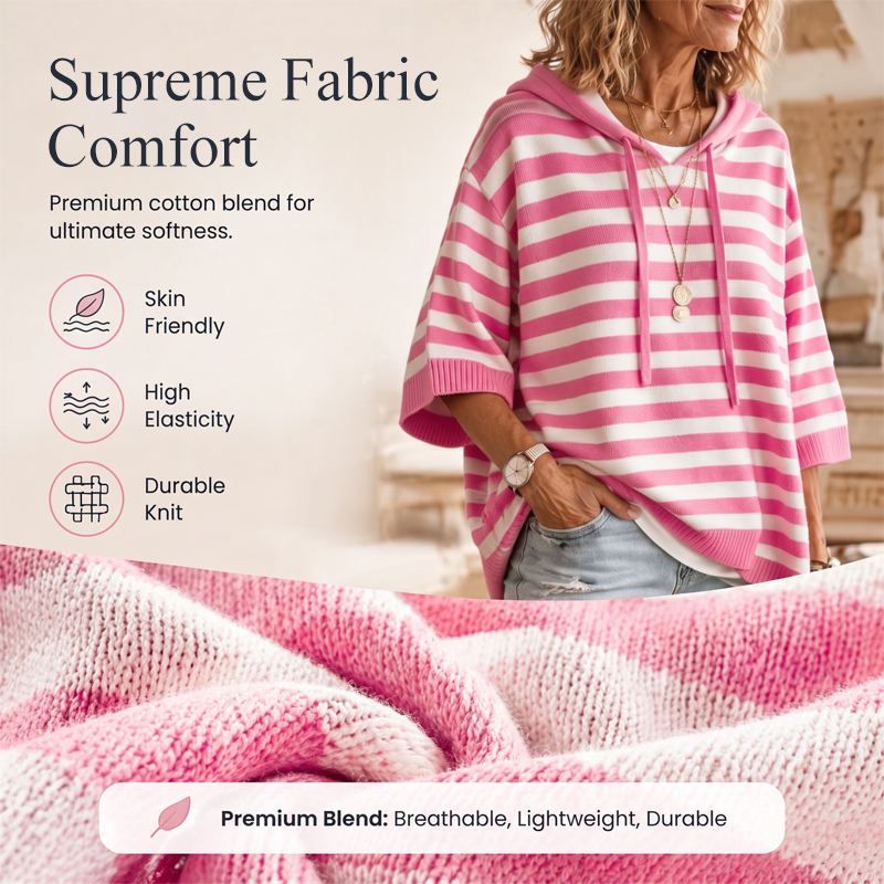 ✨🛍️Fresh Drop - Casual Hooded Pullover with Stripes – Easy Style for Coffee Runs or Relaxed Days