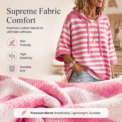 ✨🛍️Fresh Drop - Casual Hooded Pullover with Stripes – Easy Style for Coffee Runs or Relaxed Days