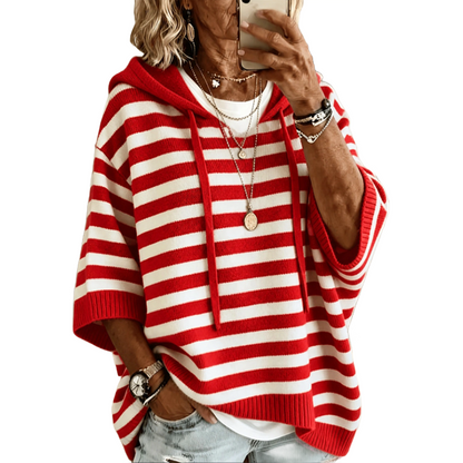 ✨🛍️Fresh Drop - Casual Hooded Pullover with Stripes – Easy Style for Coffee Runs or Relaxed Days