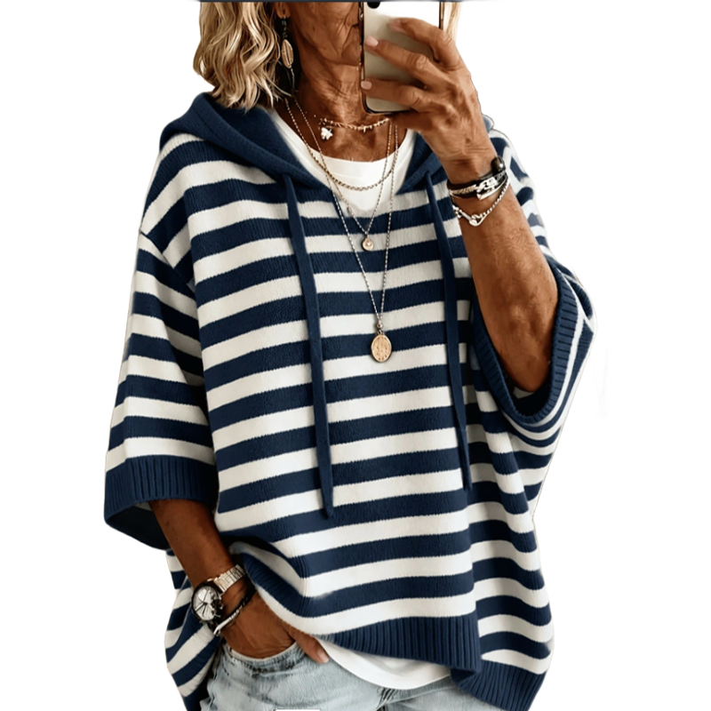 ✨🛍️Fresh Drop - Casual Hooded Pullover with Stripes – Easy Style for Coffee Runs or Relaxed Days