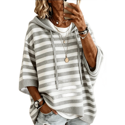 ✨🛍️Fresh Drop - Casual Hooded Pullover with Stripes – Easy Style for Coffee Runs or Relaxed Days