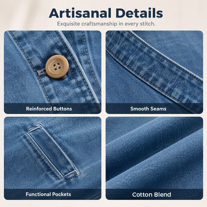 ⌛Limited-time offer-Women's Casual Collarless Button Cardigan Jacket