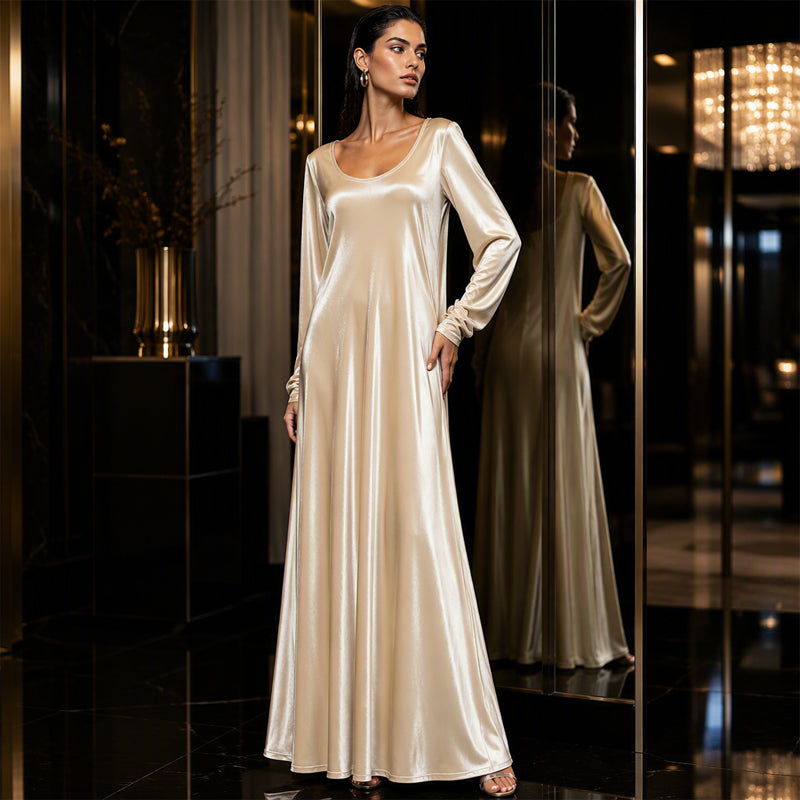 Women's Elegant Long Sleeve Maxi Dress