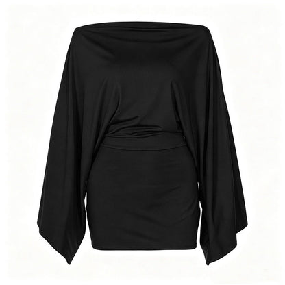 Women's Off-Shoulder Batwing Sleeve Bodycon Dress