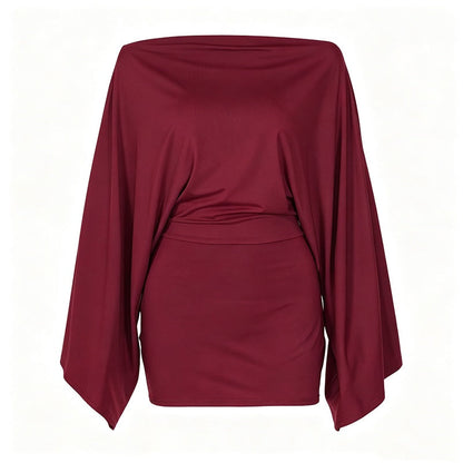 Women's Off-Shoulder Batwing Sleeve Bodycon Dress