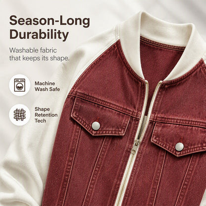 🎁New Arrivals 55% OFF💥Women's Creative Denim Splicing Jacket 🧥 – Edgy Streetwear for Daily Cool Looks