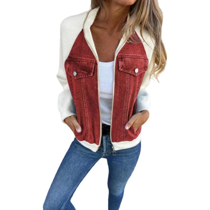 🎁New Arrivals 55% OFF💥Women's Creative Denim Splicing Jacket 🧥 – Edgy Streetwear for Daily Cool Looks