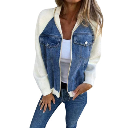 🎁New Arrivals 55% OFF💥Women's Creative Denim Splicing Jacket 🧥 – Edgy Streetwear for Daily Cool Looks