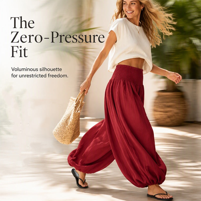 Women's Casual Smocked Waist Harem Pants