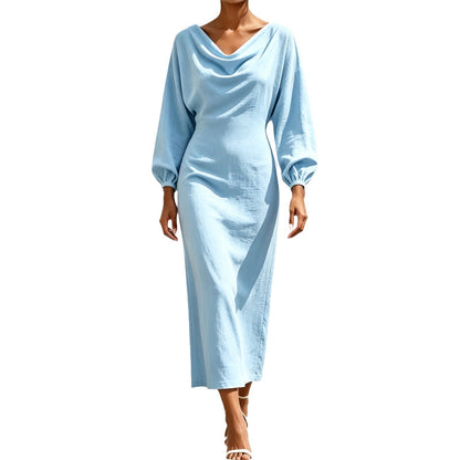 Women's Elegant Cowl Neck Dress