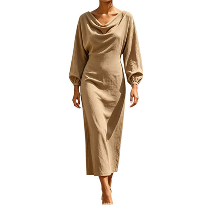Women's Elegant Cowl Neck Dress