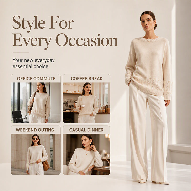 ✨Hot Sale 50% OFF🌺Women's Crew Neck Cable Knit Sweater