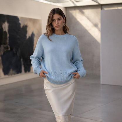 ✨Hot Sale 50% OFF🌺Women's Crew Neck Cable Knit Sweater