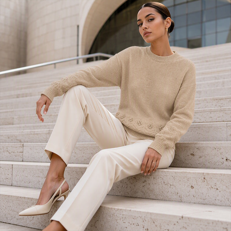 ✨Hot Sale 50% OFF🌺Women's Crew Neck Cable Knit Sweater