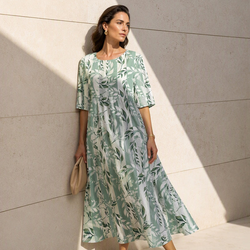 ✨Trending Now 👗 Women's Short Sleeve Printed Dress with Pockets