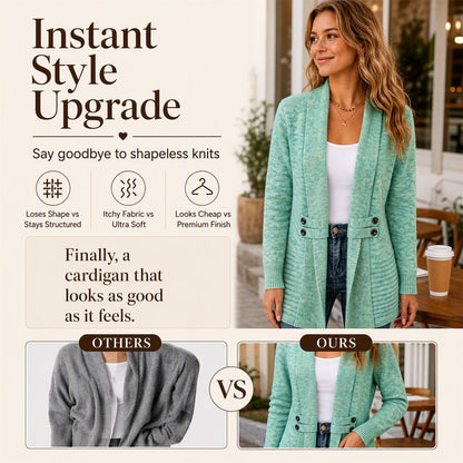 ✨Women's Casual Double-Breasted Knit Cardigan – Elegant Casual Layer For Cosy Everyday Style 🤍
