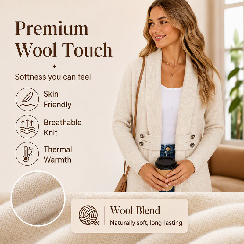 ✨Women's Casual Double-Breasted Knit Cardigan – Elegant Casual Layer For Cosy Everyday Style 🤍
