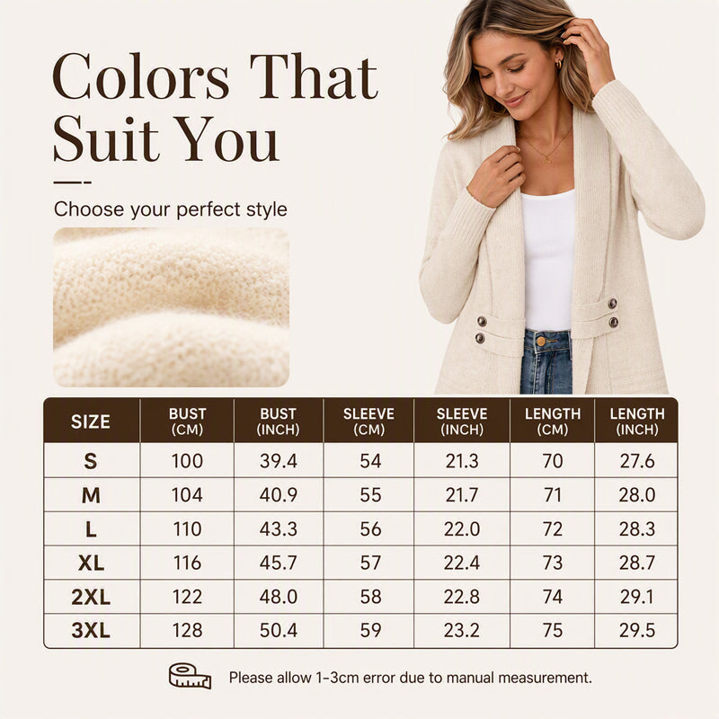 ✨Women's Casual Double-Breasted Knit Cardigan – Elegant Casual Layer For Cosy Everyday Style 🤍