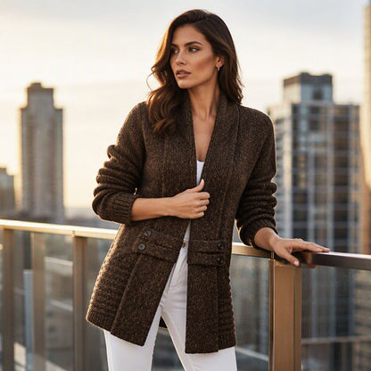 ✨Women's Casual Double-Breasted Knit Cardigan – Elegant Casual Layer For Cosy Everyday Style 🤍