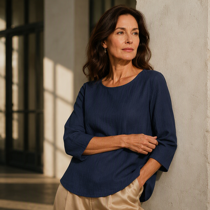 Women's Casual Crew Neck 3/4 Sleeve Top
