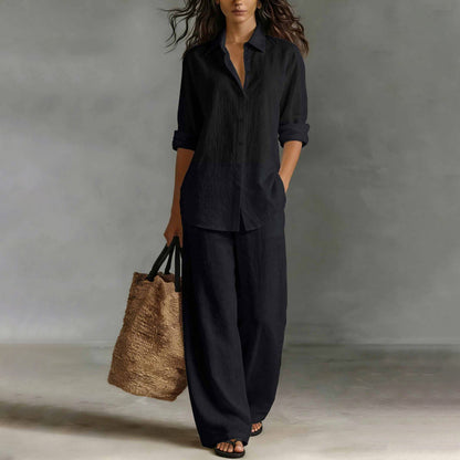 ✨New Arrivals & Special Offers-Women's Casual Shirt & Wide-Leg Pants Set