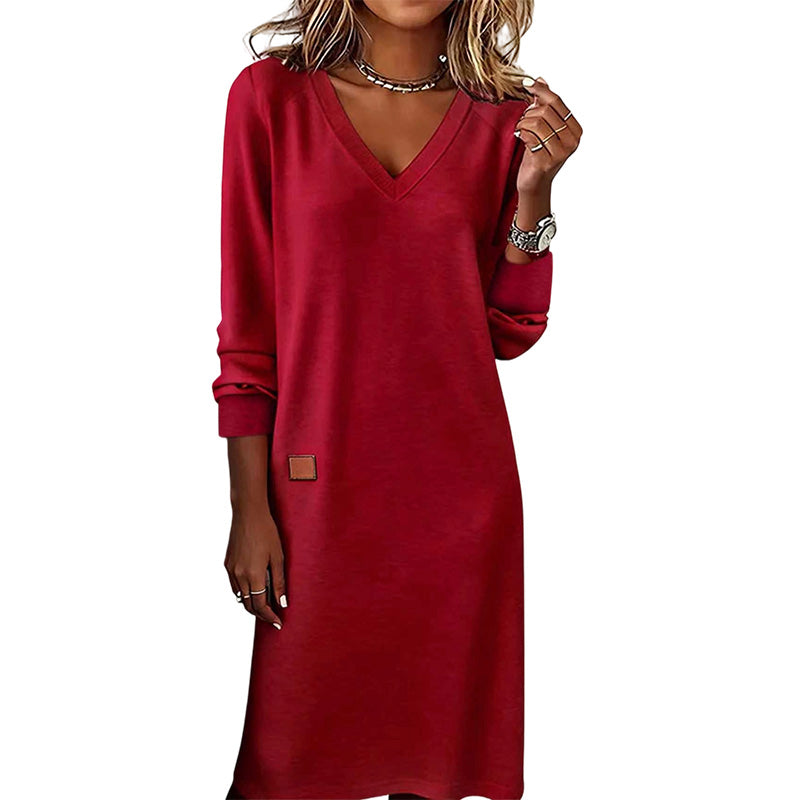 Flattering V-Neck Midi Dress