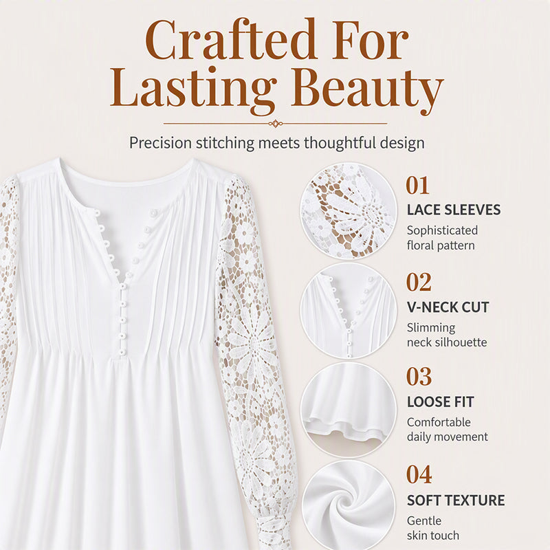 50% OFF👗💖Women's Lace Long Sleeve Dress