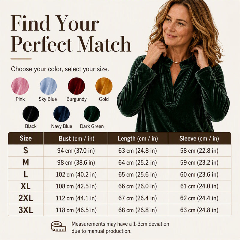 🌸Hot Sale 50% OFF-Women's Elegant Velvet V-Neck Top