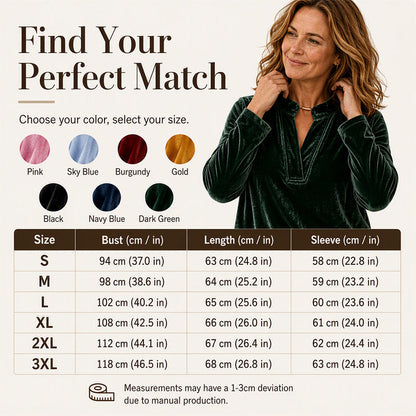 🌸Hot Sale 50% OFF-Women's Elegant Velvet V-Neck Top