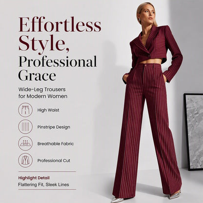 ✨Hot Sale 50% OFF 👖Women's High-Waisted Striped Wide-Leg Pants