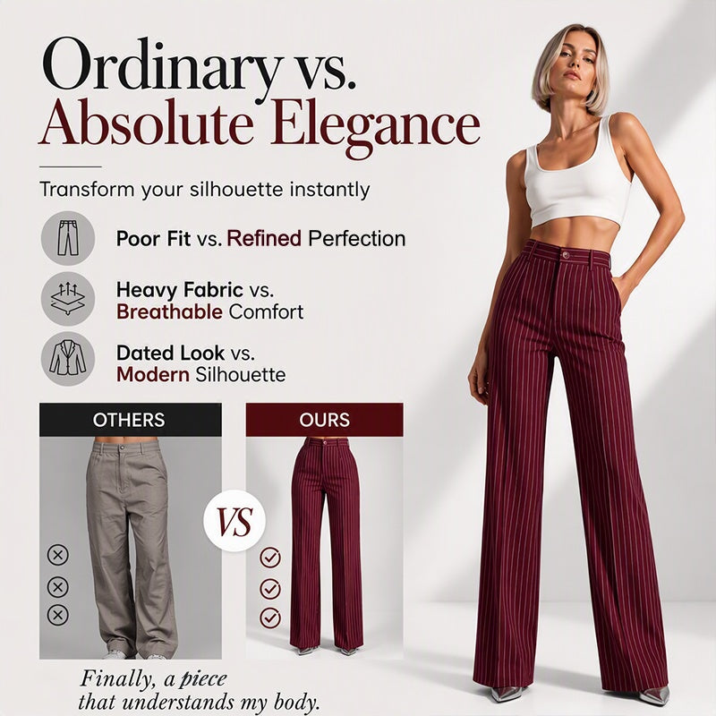 ✨Hot Sale 50% OFF 👖Women's High-Waisted Striped Wide-Leg Pants