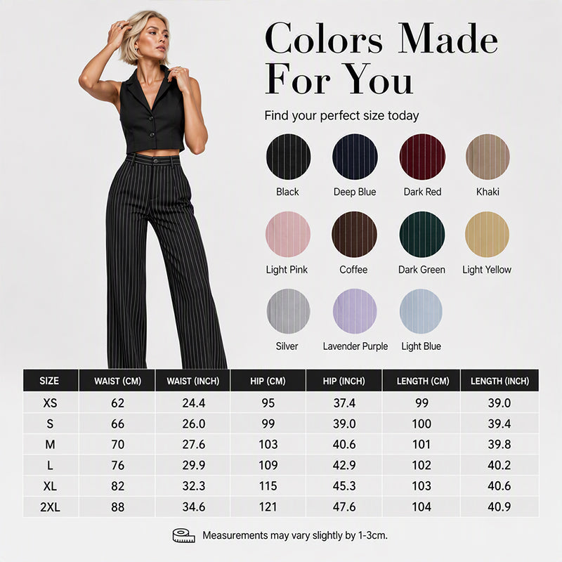 ✨Hot Sale 50% OFF 👖Women's High-Waisted Striped Wide-Leg Pants