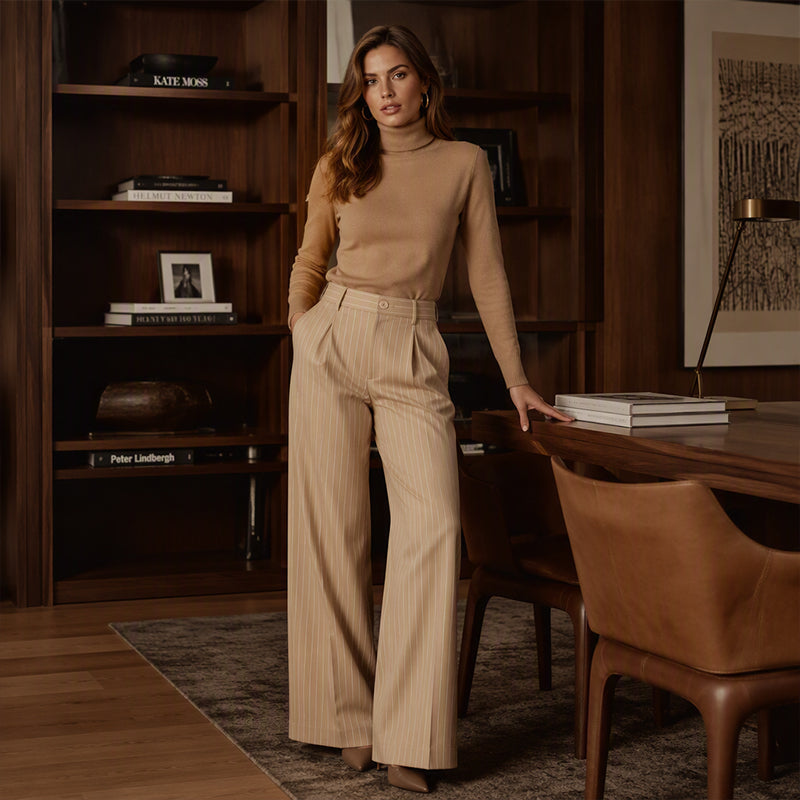✨Hot Sale 50% OFF 👖Women's High-Waisted Striped Wide-Leg Pants