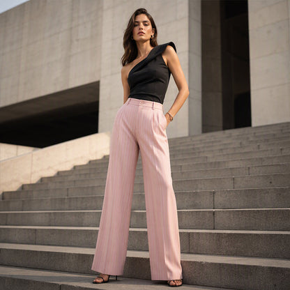 ✨Hot Sale 50% OFF 👖Women's High-Waisted Striped Wide-Leg Pants