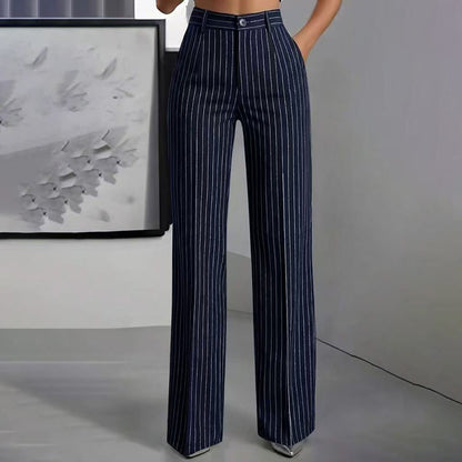 ✨Hot Sale 50% OFF 👖Women's High-Waisted Striped Wide-Leg Pants