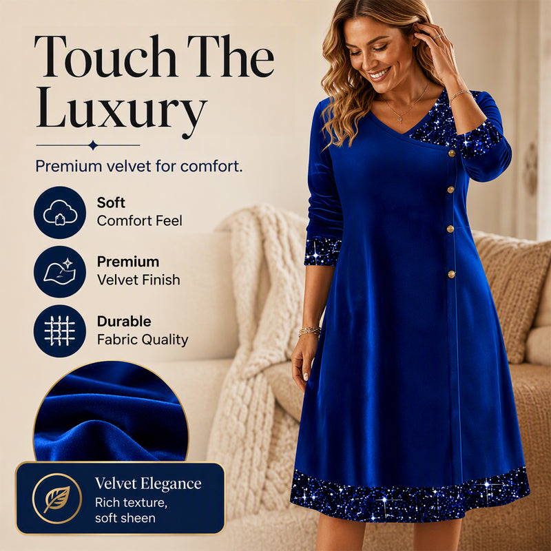 🥂Women's Elegant Sequin V-Neck Dress – Elegant Sparkle For Parties, Events & Special Occasions ✨