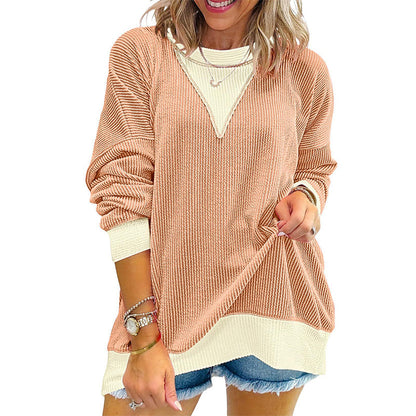 ✨ Women's Colour Block Crew Neck Top – Chic Casual Style With A Comfortable Everyday Fit 🤍