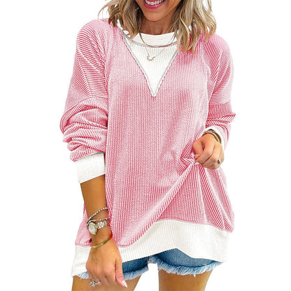 ✨ Women's Colour Block Crew Neck Top – Chic Casual Style With A Comfortable Everyday Fit 🤍