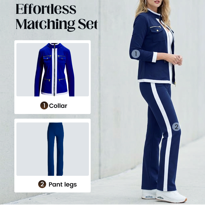 ✨ Women's Sporty Chic Two-Piece Tracksuit Set – Stylish Comfort For Everyday & Travel🤍