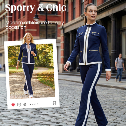 ✨ Women's Sporty Chic Two-Piece Tracksuit Set – Stylish Comfort For Everyday & Travel🤍