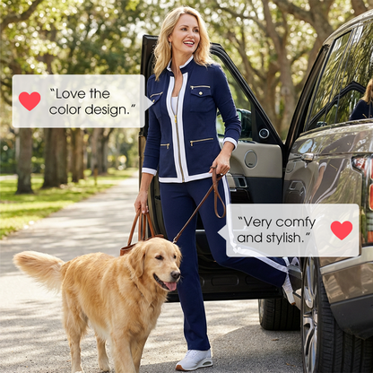 ✨ Women's Sporty Chic Two-Piece Tracksuit Set – Stylish Comfort For Everyday & Travel🤍