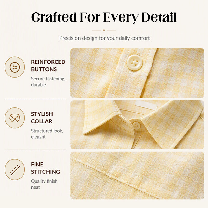 Women's Plaid Long Sleeve Button-Down Shirt