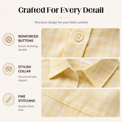 Women's Plaid Long Sleeve Button-Down Shirt