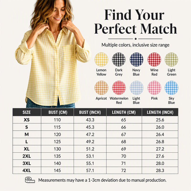 Women's Plaid Long Sleeve Button-Down Shirt