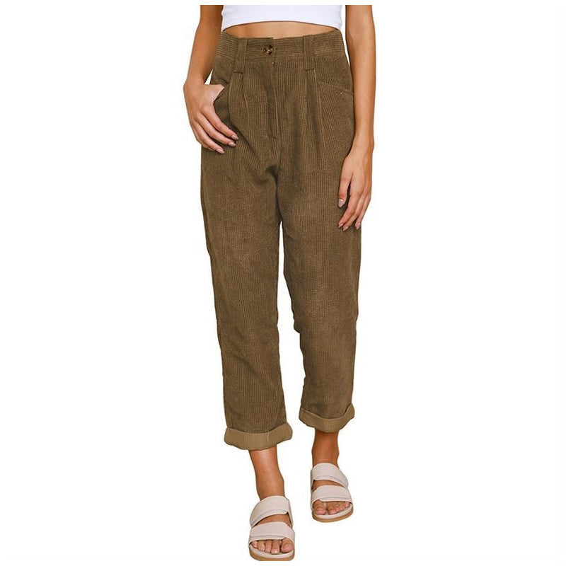 Women's Loose Fit High-Waisted Pants