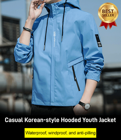 🧥Seasonal Style - Waterproof Hooded Jacket – Rain-Ready Outerwear for Commutes & Casual Outings