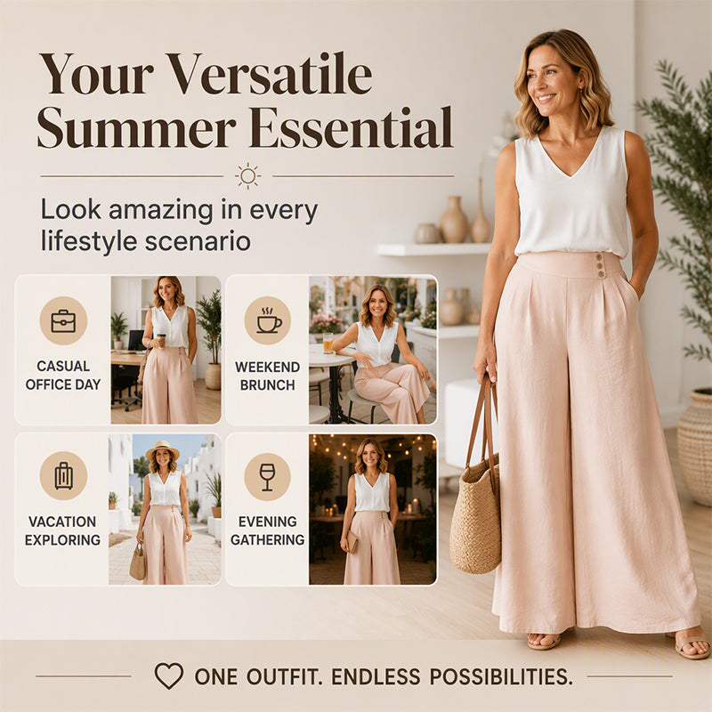 👖 Women's Loose Flowy Wide-Leg Pants– Relaxed Fit Everyday Pants For Effortless Comfort & Style 🤍