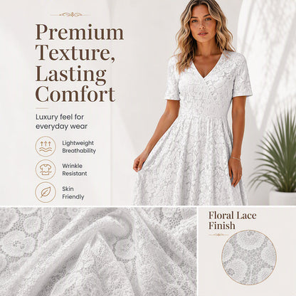 🌸Hot Sale 50% OFF💖Women's Elegant V-Neck Lace Dress