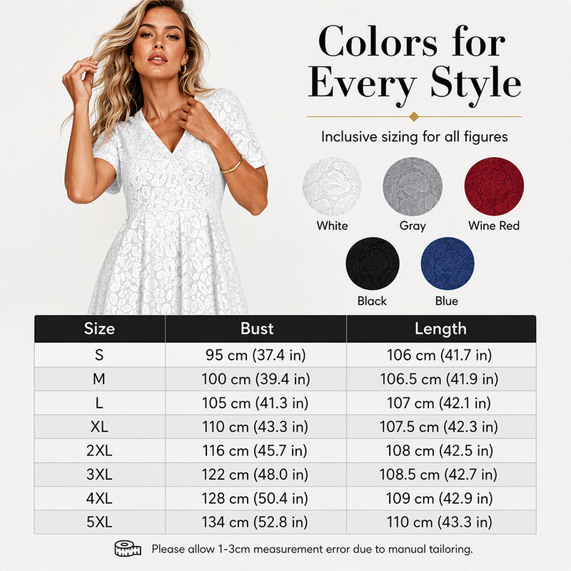 🌸Hot Sale 50% OFF💖Women's Elegant V-Neck Lace Dress