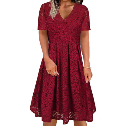 🌸Hot Sale 50% OFF💖Women's Elegant V-Neck Lace Dress